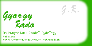 gyorgy rado business card